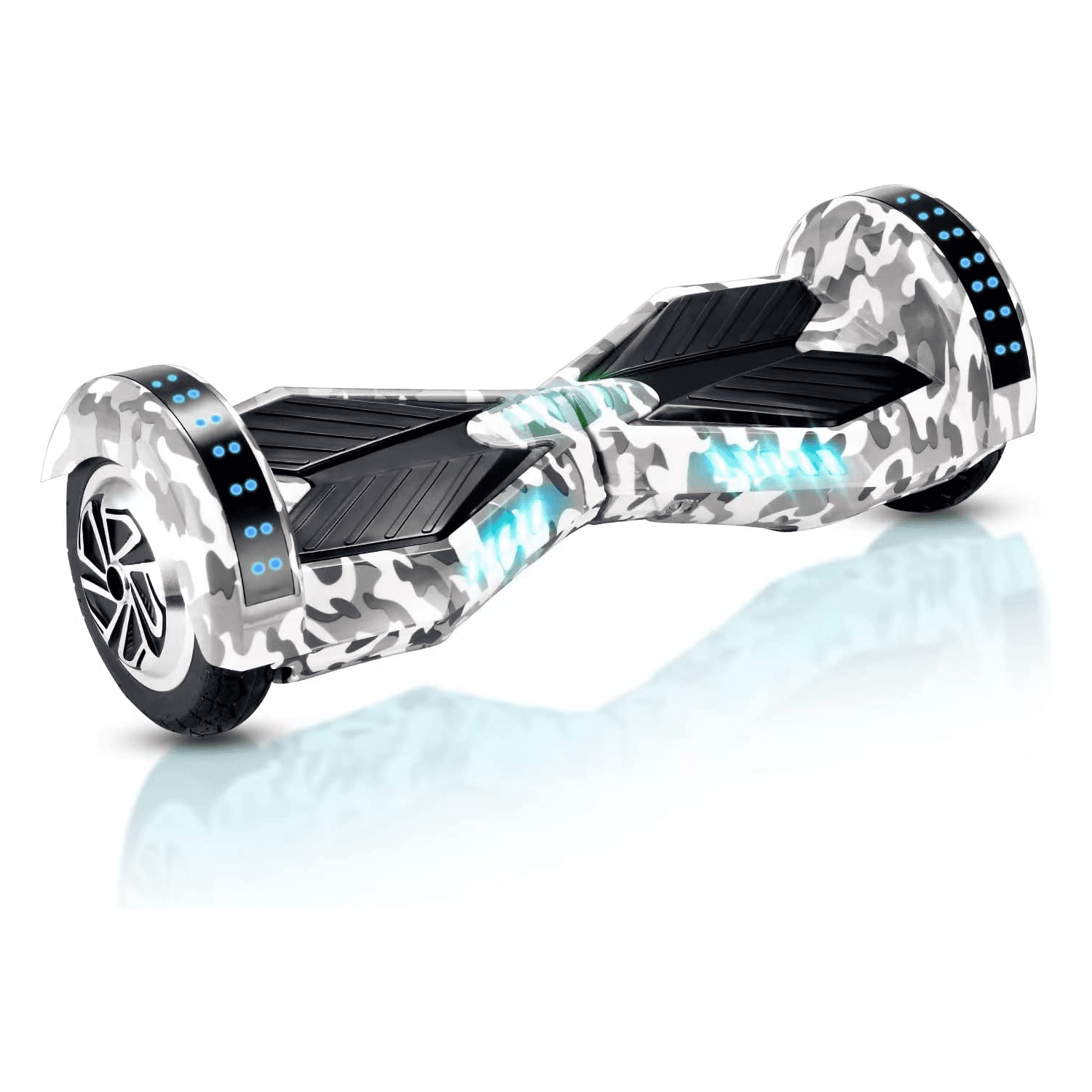 WEELMOTION 8 CAMO Off road Hoverboard UL 2272 certified Hoverboard for Kids Adults with LED lights and Music Speaker 8 Inch All Terrain hoverboard with bag Dual 300W Motor up to 10km h