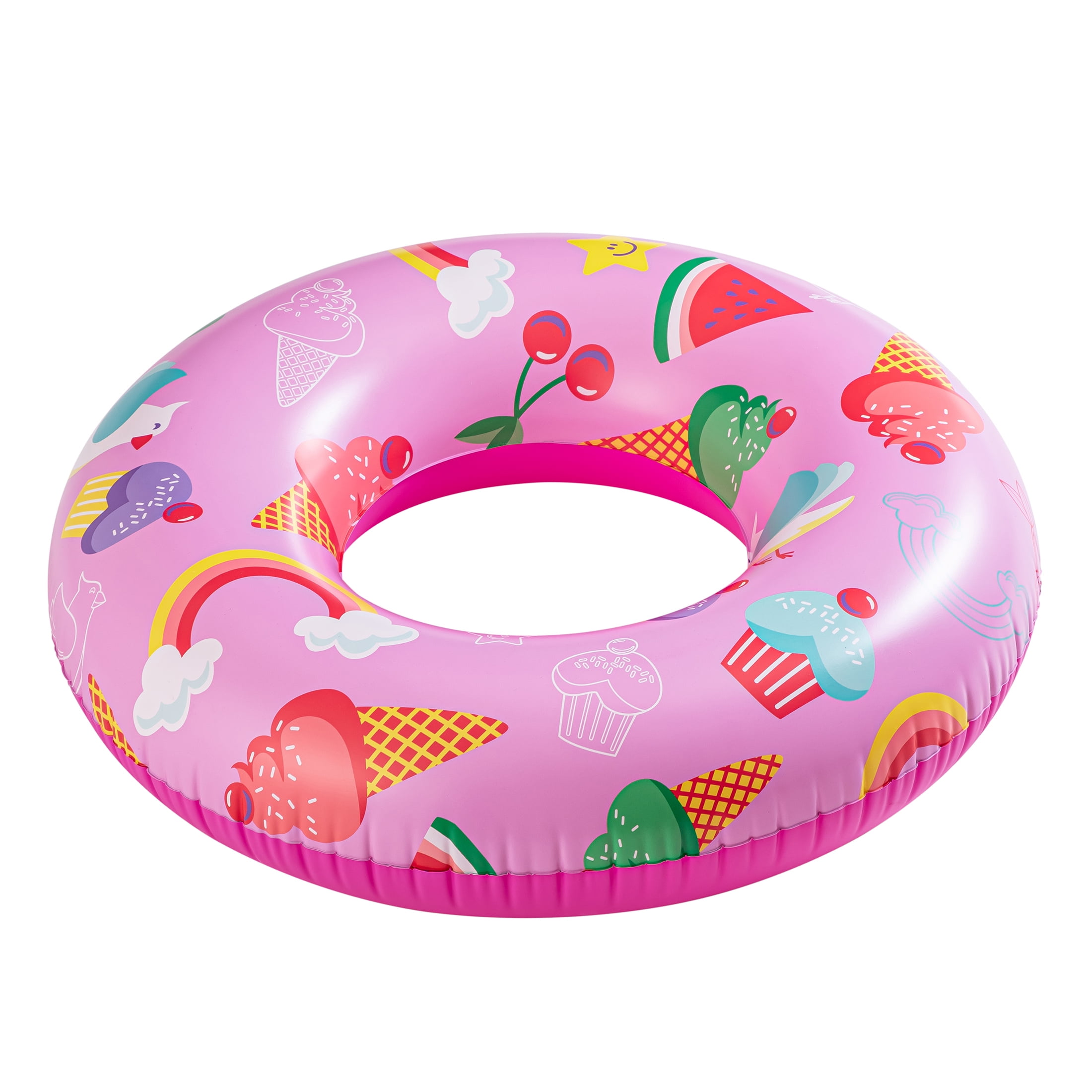 (3 pack) Bluescape Pink Sweets Inflatable Swim Tube Pool Float, for Kids & Adults, Age 9 & up, Unisex