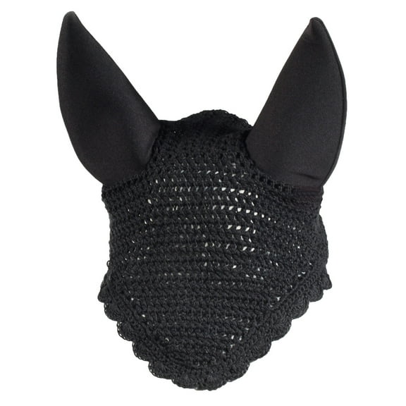 HORZE Supreme Silent Ear Net, Color: Black, Size: Horse (22840-BL-HORSE)