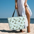thumbnail image 4 of KLL Duck Animals Farm Print Large Beach Tote Bag Women Waterproof Sandproof Zipper Beach Tote Bag for Pool Gym Grocery Travel with Wet Pocket, 4 of 7