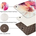 thumbnail image 5 of 2 Pieces Kitchen Rugs, Abstract Anti Fatigue Non Slip Foam Cushioned Fuchsia Rose Coral Art Painting Comfort Indoor Floor Mat Runner Rug Set for Laundry Office Sink Bathroom (17"X48"+17"X24"), 5 of 5