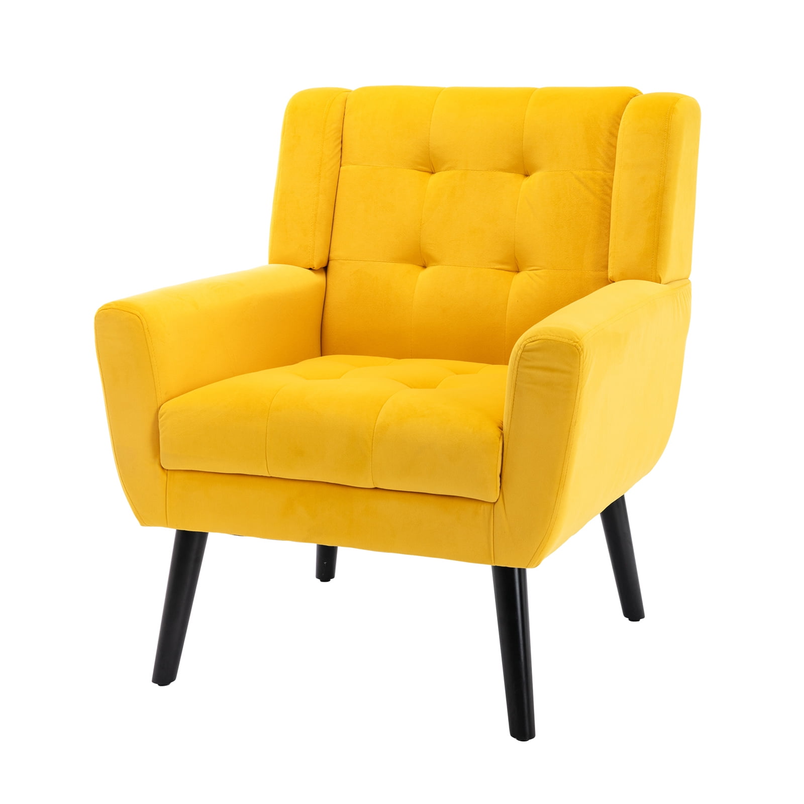 Accent Chair, Modern Velvet Button Tufted Upholstered Living Room