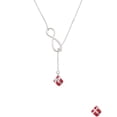 thumbnail image 2 of Delight Jewelry Silvertone Small 3-D Red Present Box with Bow Silver tone Elegant Infinity Lariat Necklace, 2 of 4