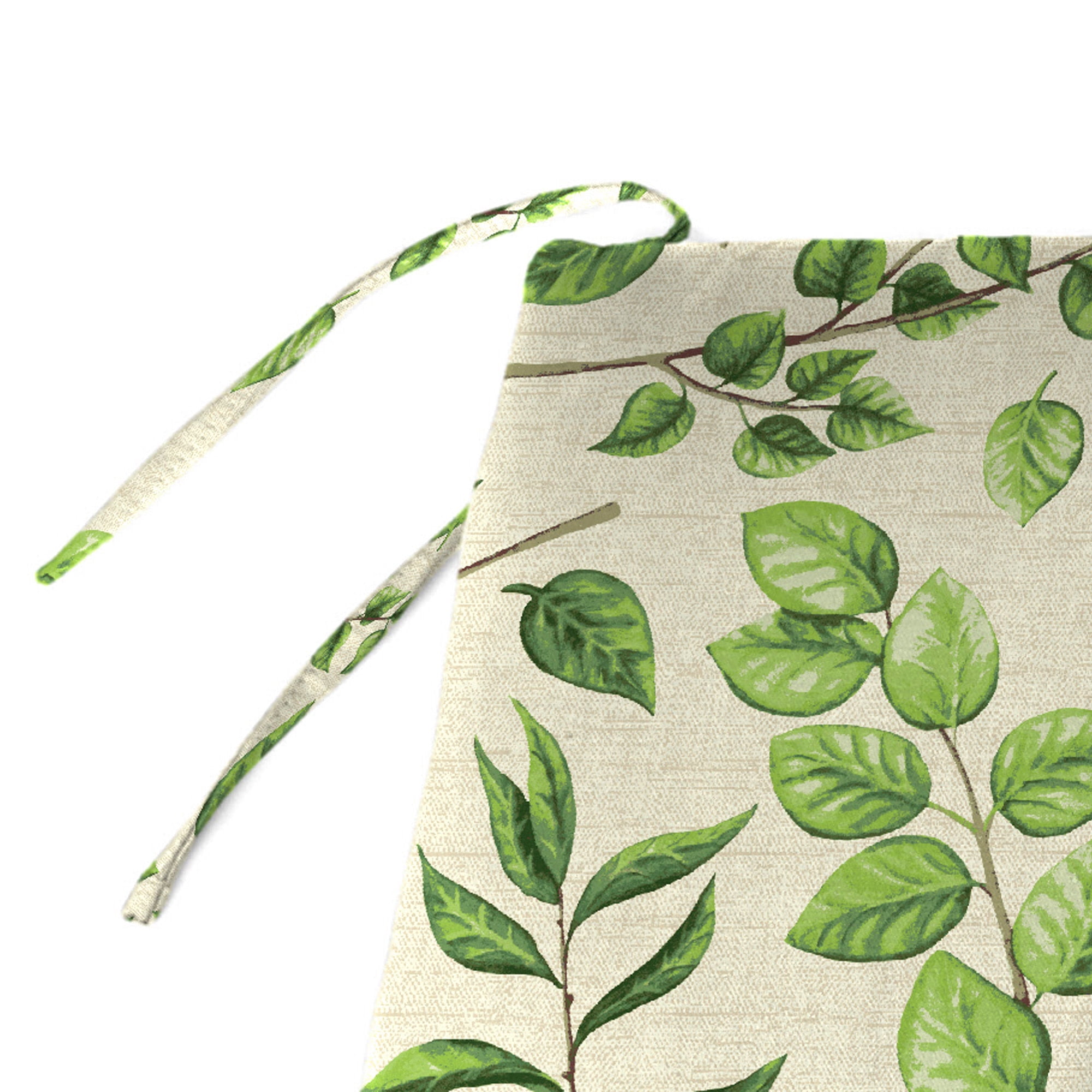 Jordan Manufacturing 41" x 17" Natik Aloe Green Leaves Rectangular Outdoor Settee Swing Bench Cushion with Ties