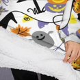 thumbnail image 3 of Oversized Wearable Blanket Hoodie,Halloween Ghost Pumpkin Pattern Sherpa Blanket Hoodie with Super Pockets,Super Warm Fuzzy Pullover for Women & Men, 3 of 6