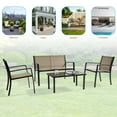 thumbnail image 6 of ACEGOSES 4 Pieces Patio Furniture Set Textilene Bistro Set with Glass Table for Lawn, Garden, Balcony and Home,Brown, 6 of 6