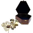 thumbnail image 4 of Antique Maritime Solid Brass 9" Navigation Sextant w/Decorative Wood Box, 4 of 4