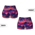 thumbnail image 5 of Vsdgher Retro Palms print Workout Shorts for Women Seamless Soft Smooth Gym Yoga Scrunch Active Exercise Fitness Shorts, 5 of 8