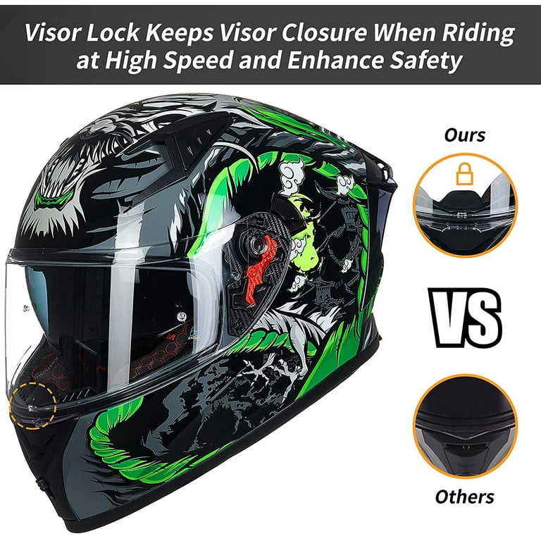 ILM Motorcycle Helmet Full Face with Pinlock Compatible