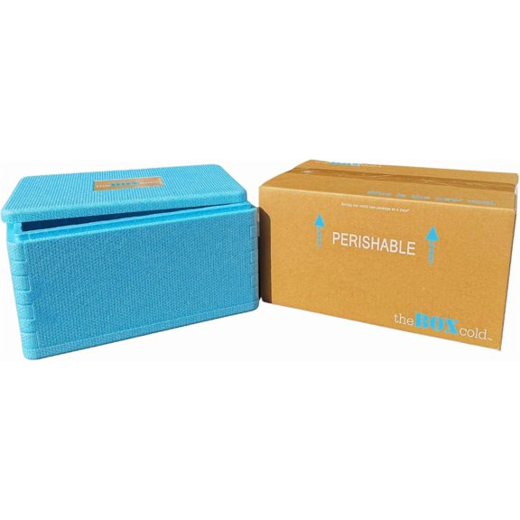 Insulated Cold Shipping Box with Foam Cooler Inside Dimensions: 17 ³⁄₁₆" x 10 ³⁄₁₆" x 8 ¼", Reusable, Recyclable, and Multi-Purpose, theBOXcold