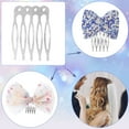 thumbnail image 2 of Ancirs Paquete de 50 peines laterales para el pelo para mujer, peines de metal para asegurar velos de diadema, 5 dientes franceses, pasador para el pelo de boda, accesorios para el pelo para niñas, co, 2 of 5
