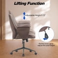 thumbnail image 4 of Ergonomic Home Office Chair, Lumbar Support Executive Office Desk Chair, Adjustable Height Computer Chair with 30° Tilting Function and Detachable Padded Armrest (Dark Brown Suede Fabric), 4 of 8