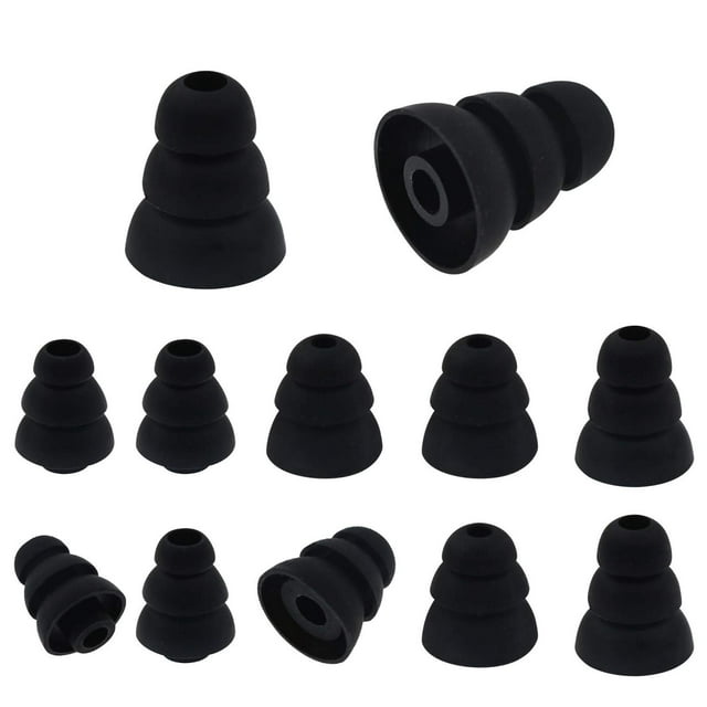 Rayker - Almohadillas para los oídos con aislamiento de ruido de tres bridas, almohadillas de silicona suave con orificio para conector de 3,8 mm, se adaptan a la mayoría de los auriculares intrauditi
