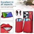 thumbnail image 3 of Dteck iPhone 14 Pro Wallet Case with Credit Card Holder Crossbody Strap Handbag RFID Blocking Wallet Zipper Purse Leather Case for Apple iPhone 14 Pro 6.1 inch 2022, Red, 3 of 9