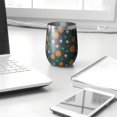 thumbnail image 3 of Halloween Pattern 12oz Stainless Steel Insulated Wine Tumbler with Lid and Straw – Double Wall Vacuum Mug for Hot & Cold Drinks, 304 Steel Interior, Sweat-Free Design. Trick or Treat !, 3 of 5