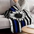 thumbnail image 3 of American Flag Blanket Soft Cozy Warm Throw Blanket for Couch, Plush Fuzzy Flannel Fleece Blankets for Sofa, Farmhouse Sunflowers Shabby Chic Country Black Blue Bed Blankets Gifts for Men, 50"x80", 3 of 9