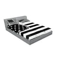 thumbnail image 2 of Ambesonne United States Fitted Sheet & Pillow Sham Set, Black and White Flag, Queen, Black White, 2 of 2