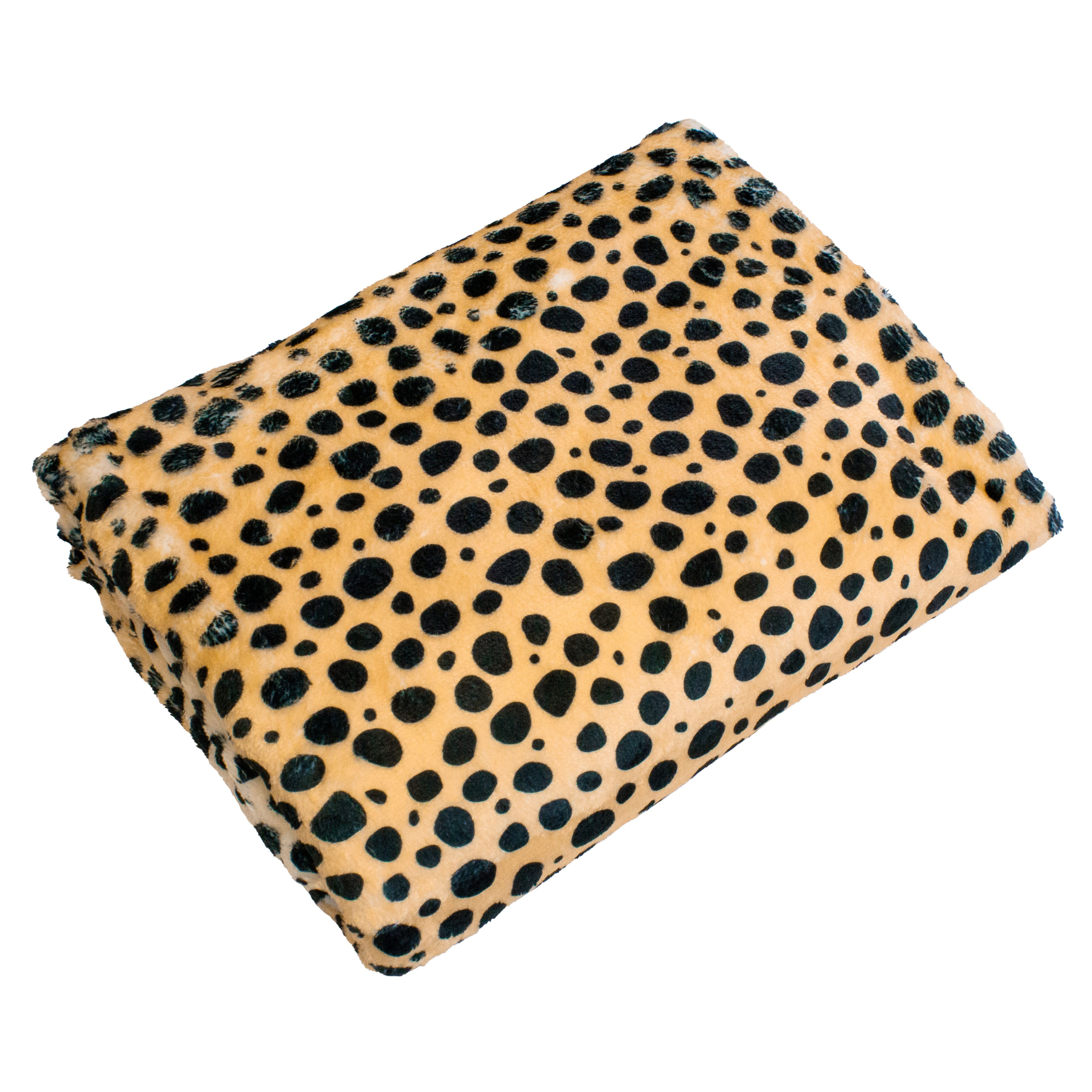 Everything Comfy Cheetah Print Decorative Throw Blanket, 30" X 40", Natural