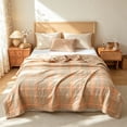 thumbnail image 5 of Washed Cotton Summer Quilt Cotton Filling Cool Breathable Plaid Bed Blanket Lightweight Quilt for Hot Weather Bedroom Dorm Home Decor, 5 of 6