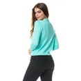 thumbnail image 3 of Cielo Women's 3/4 Sleeve Solid Open Front Cropped Bolero Shurug Light Cardigan, 3 of 4