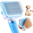 thumbnail image 1 of 1pc Gentle Pet Wire Brush - Ergonomic Soft-Grip Handle, Advanced Self-Cleaning Design, Gentle Floating Pins for Easy Hair Removal - Suitable for Dogs and Cats of All Sizes and Breeds, 1 of 5