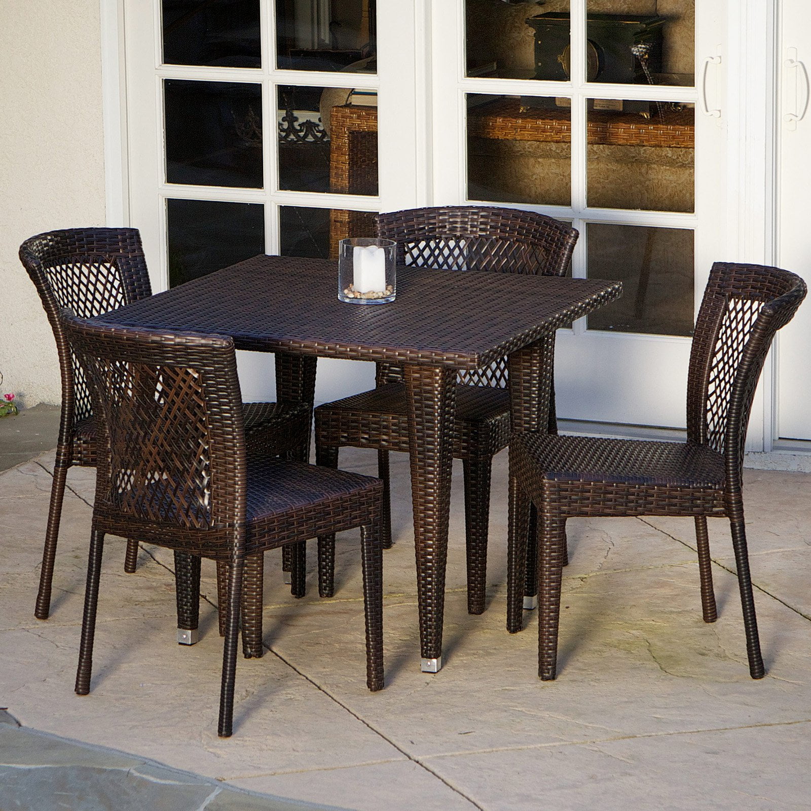 Dusk All-Weather Wicker Patio Dining Set - Seats 4 - Walmart.com