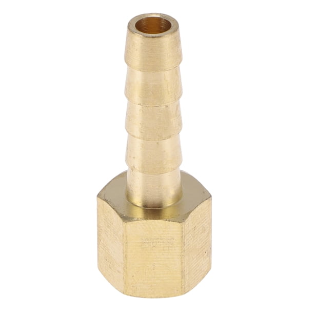 Accesorios de manguera de latón Unique Bargains 1/4" OD con conector de rosca hembra 1/8"NPT para aire, agua, aceite, gas, combustible 1 pieza tono dorado