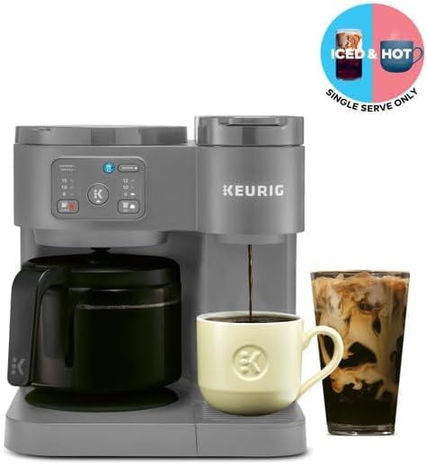 KeurigK-Duo Essentials, Hot & Iced Single-Serve KCup Pod Coffee Maker & Carafe, Moonlight Grey