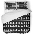 thumbnail image 1 of ABPHQTO Juego de ropa de cama de 3 piezas, vacaciones, Navidad, saludo, Año Nuevo, árboles antiguos, abeto, funda nórdica con 2 fundas de almohada, 1 of 1