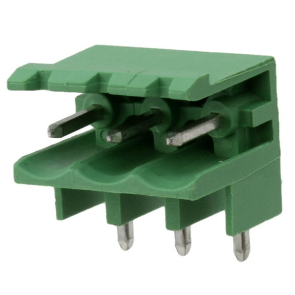 Pack of 4 1735879 Connector Terminal Block Header, Male Pins, Shrouded 3 Position (2 Side) 0.200 (5.08mm) 90°, Right Angle Through Hole :RoHS