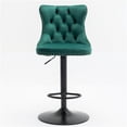 thumbnail image 2 of JERFIT Modern Velvet Swivel Bar Stools with Backs, Set of 2, Upholstered Adjustable Height Counter Stools for Kitchen Island, Pub, Dining Room, Green, 2 of 10