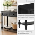 thumbnail image 5 of 35" Console Table with 2 Drawers, 2-Tier Entryway Table with Storage Shelf, Narrow Wooden Sofa Table for Living Room, Foyer, Hallway, Bedroom, Black, 5 of 7