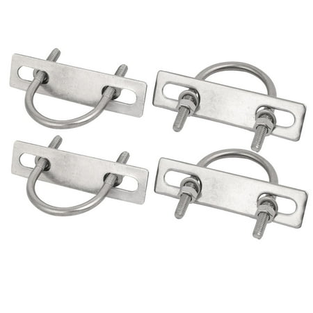 

Unique Bargains 4pcs M6x38mm 304 Stainless Steel Round U-Bolt w Plate and Hex Nut Flat Washer