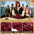 thumbnail image 7 of Alaiyaky 7 Pcs Pirate Accessories Set, Adult Captain Costume, Pirate Headscarf, Earrings,Ring,Eye Patch,Necklace,Bracelet,Hip Scarf for Halloween Cosplay Party, 7 of 7