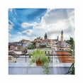 thumbnail image 1 of Sicily Decorative Napkins Set of 4, Panorama of the City of Palermo with Cloudy Sky Old European Town Buildings Photo, Silky Satin Fabric for Brunch Dinner Party, 18", Multicolor, by Ambesonne, 1 of 2