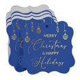 thumbnail image 3 of Inkdotpot Pack Of 100 Real Gold Foil Bracket Shape Paper Tags Merry Christmas & Happy Text Favor Hang Tags, 3 of 7