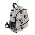 thumbnail image 2 of FORMRS School Backpack with Front Zippered Pocket 12" Student Travel Daypack, Gray Cartoon Pattern, 2 of 6