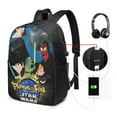 thumbnail image 2 of Phineas And Ferb Laptop Backpack, Daypack Backpack For Work College, Extra Large Travel Backpack, Computer Backpack With Usb Port, 17x12x6.5 Inch Book Bag, 2 of 9