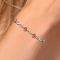 thumbnail image 4 of Gem Stone King Keren Hanan 4.07 Ct Ecstasy Mystic Topaz G-H Lab Grown Diamond 925 Sterling Silver Adjustable Infinity Tennis Link Bracelet for Women, 4 of 6