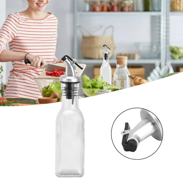 Botella Dispensadora De Aceite De Vidrio, Vinagrera De Aceite Y Vinagre De 17 Oz Con Vertor, Receptor De Aceite De Cocina Para, Botella De Aceite De Oliva, Botella De