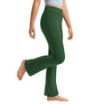 thumbnail image 4 of HAOTAGS Girls High-waist Pants, Straight-leg Girls Loungewear Stretchy Soft Everyday Pants Green 8 T, 4 of 9