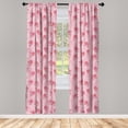 thumbnail image 4 of Ambesonne Floral Window Curtains, Romantic Roses Leaves Sketch, Each 28" W x 95" L, Pastel Pink and Rose, 4 of 4