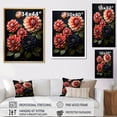 thumbnail image 4 of Designart "Zinnias Emerging From Shadows I" Zinnias Wall Art Living Room, 4 of 7