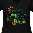 thumbnail image 4 of Inktastic St. Patrick's Day Not Lucky Just Blessed with Clover Women's Plus Size V-Neck T-Shirt, 4 of 5