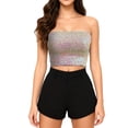 thumbnail image 3 of Laqbezok Women's Sexy Sequin Tube Top, Strapless Sparkly Crop Bandeau, Shiny Party Night Out Outfit, 3 of 5