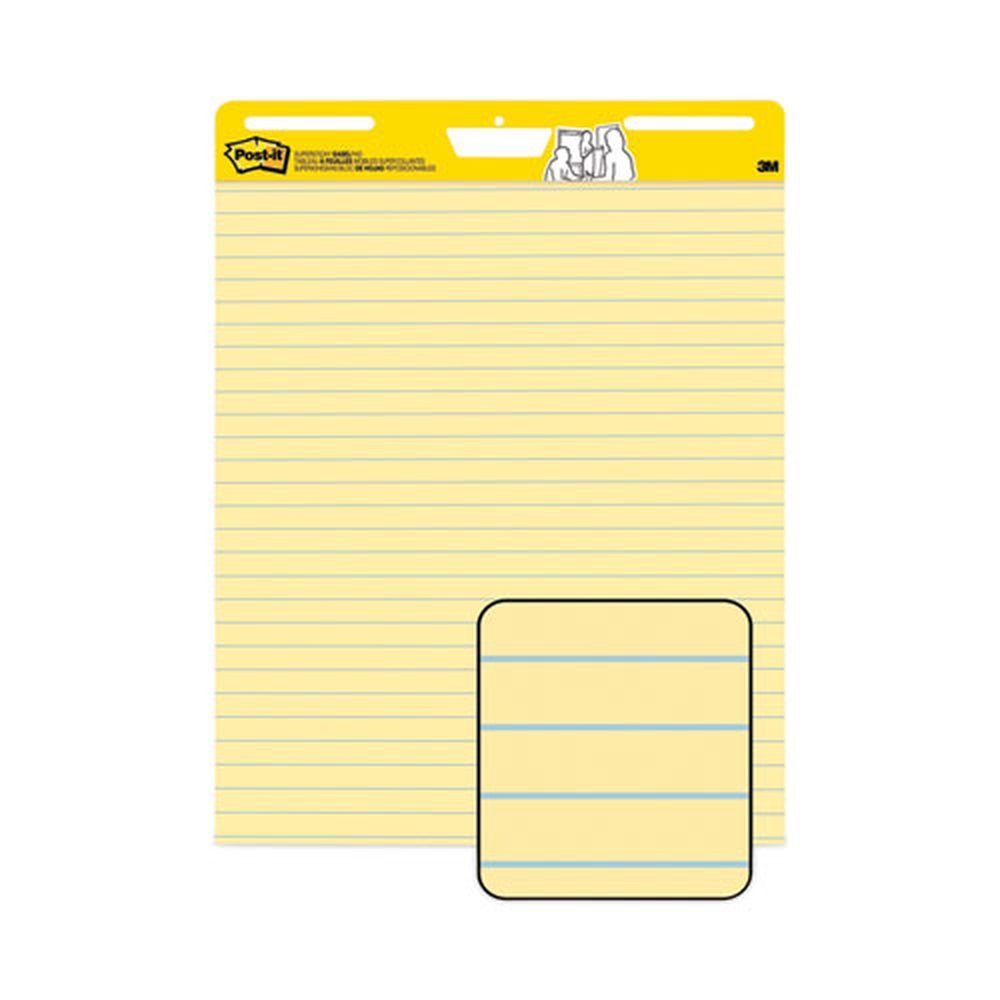 Post-it Easel Pads Super Sticky 561 25 X 30 Ruled Self Stick Easel Pads - Yellow (30 Sheets/Pad, 2 Pads/Carton)
