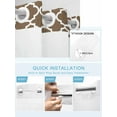 thumbnail image 5 of No Hook Cloth Fabric Shower Curtain with Snap in Liner, Brown Moroccon Waterproof Shower Curtains Set with See Through Top Window, Retro Country Minimalist Abstract Motifs Bath Curtains 66"x72", 5 of 6