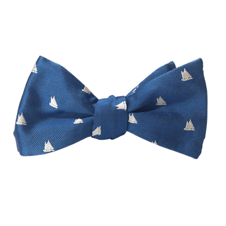Nautical Knots Tie - Lifelines Apparel Adjustable Length Nautical Self Tie Silk Bow Tie for Men, Blue