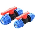 thumbnail image 1 of 2 Pieces PE Ball Valve PE Fitting Screw Fitting Water Pipe Connector 20mm PE Pipe 25mm Adapter Fittings for Water Pipes, Irrigation Systems, Installing Pipe Fittings (Blue), 1 of 5
