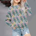 thumbnail image 2 of GPAECEAD Girls Christmas Sweatshirts Cute Xmas Ugly 3D Graphic Print Sweaters Oversized Long Sleeve Round Neck Pullover Tops 1-12 Years Green, 2 of 9